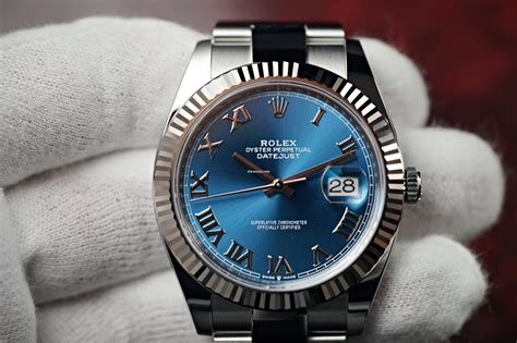 rolex perpetual blue roman dial|rolex oyster blue watch.